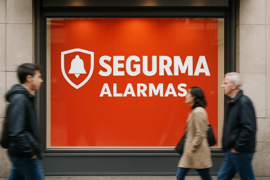 Cartel publicitario de Segurma Alarmas