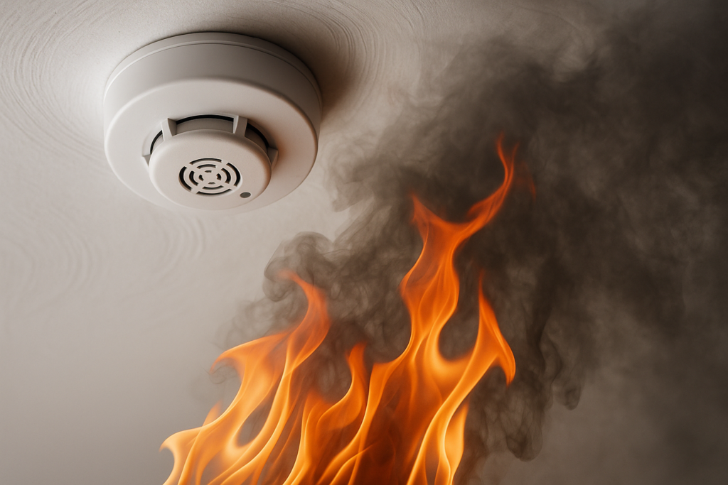 Alarma con detector de incendios